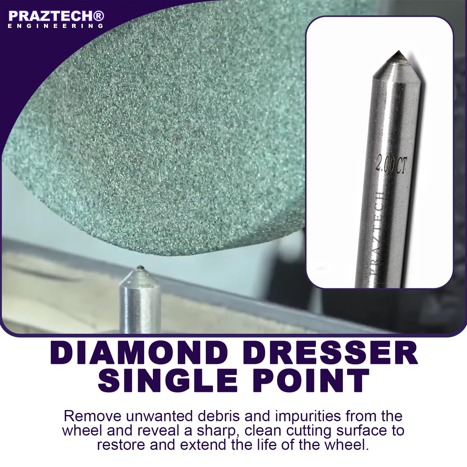A Grade Single point Diamond Dresser 1/2" dia 6" Length - Image 3